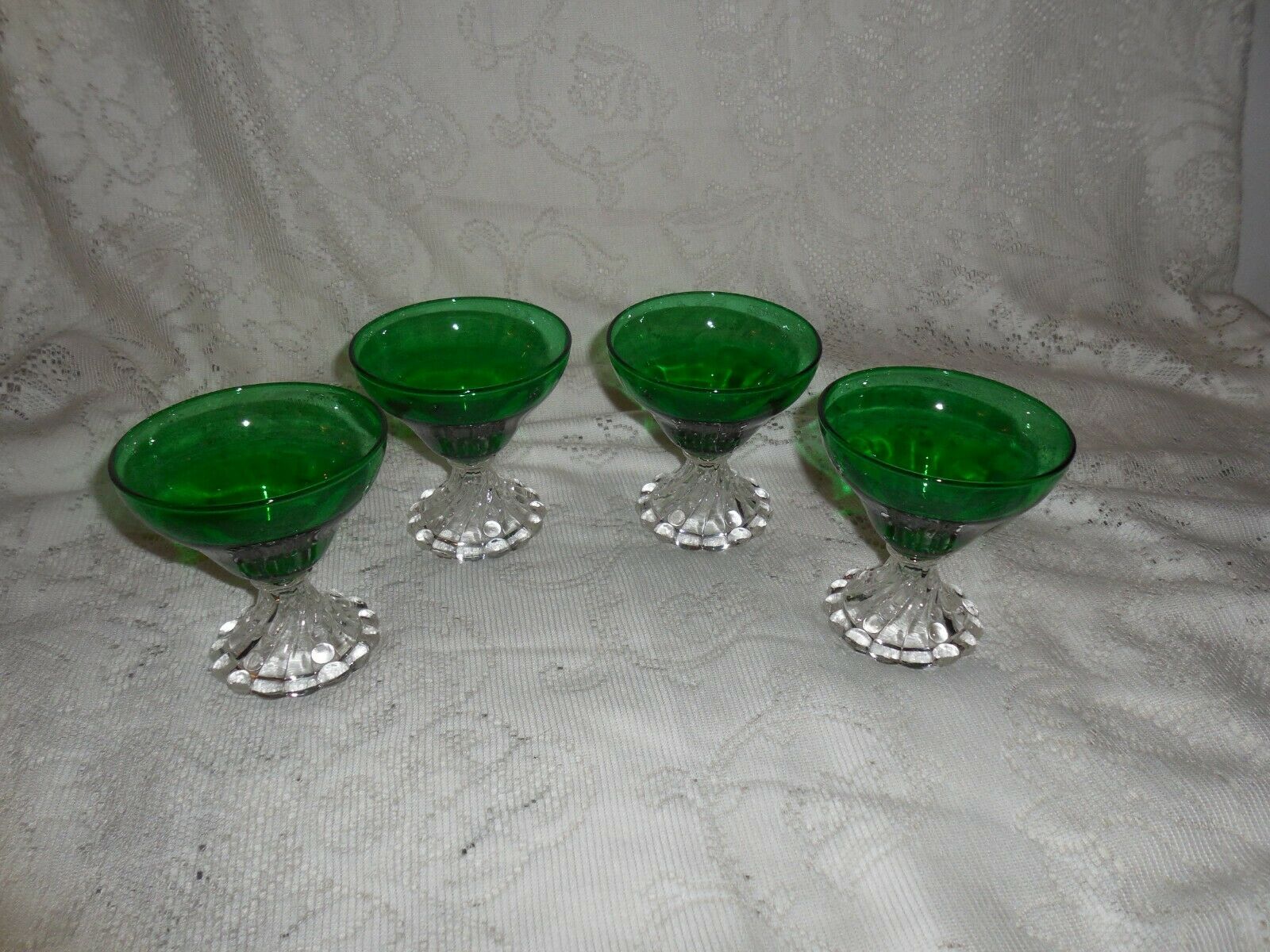 Primary image for 4 Anchor Hocking Forest Green Inspiration (Burple) 3.78" Sherbet Champagne glass