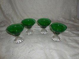 4 Anchor Hocking Forest Green Inspiration (Burple) 3.78&quot; Sherbet Champagne glass - £15.81 GBP