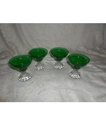 4 Anchor Hocking Forest Green Inspiration (Burple) 3.78&quot; Sherbet Champag... - $27.15 CAD