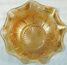 Vintage Jeanette Glass ~ Iris &amp; Herringbone ~ Iridescent ~ Carnival Serving Bowl - £29.89 GBP