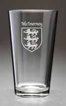 McInerney Irish Coat of Arms Pint Glasses - Set of 4 (Sand Etched) - £53.35 GBP