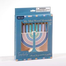 My Mini Wood Menorah &amp; 9 Wood Candles,Simplicity Colors - $16.82