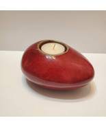 Red Stoneware Tealight Candle Holder, Made in Vietnam, Heavy Egg Shaped ... - £11.79 GBP