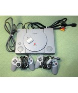 SONY PLAYSTATION CONSOLE 2 CONTROLLERS MEMORY CARD GRAY SCPH 7001 RETRO ... - £58.09 GBP