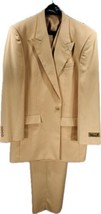 Falcone Men&#39;s Peach Suit 3 Piece Pleated Pants 1 Button Single Breasted ... - $149.99