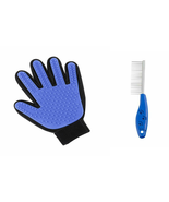 Pet Grooming Set, Shedding Glove &amp; Wide Tooth Comb,  For Shedding Fur Hair - £3.41 GBP