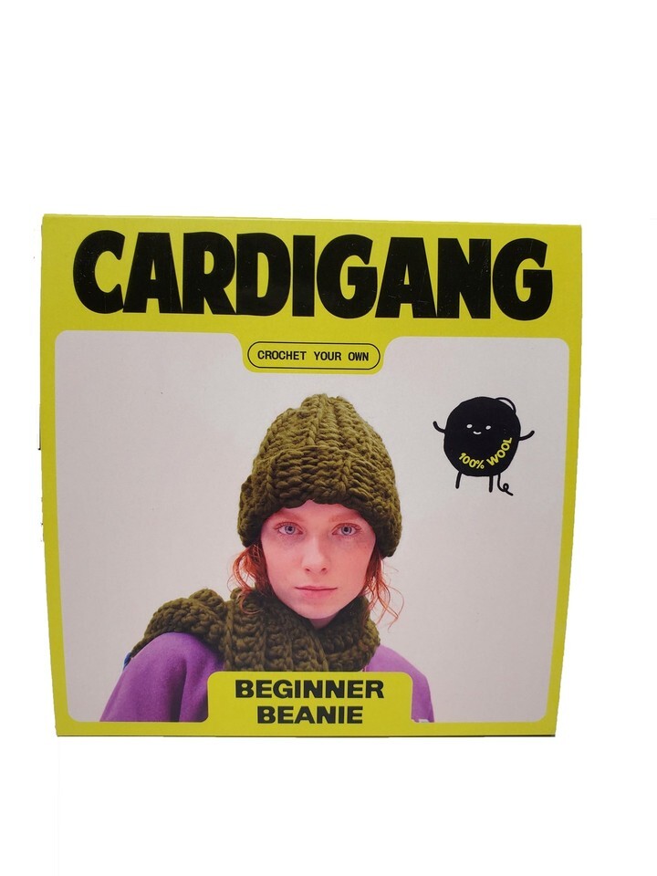 Cardigang 100% Wool Crocodile Rock Green Clyde Beanie Crochet Kit - $54.44 Cardigang 100% Wool Crocodile Rock Green Clyde Beanie Crochet Kit - $54.44
