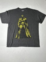 Batman T Shirt Sz Xl Gray 50/50 Cotton/Polyester Yellow Graphic Words - £6.22 GBP