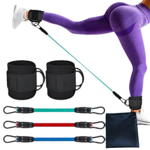 Latiable Ankle Resistance Bands Set, Ankle Tube Band with Adjustable, 60LB Three - £34.10 GBP