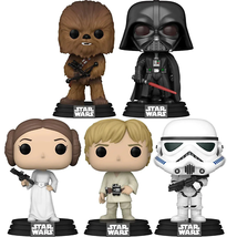 Funko Pop! Star Wars Classic Lot of 5 Luke Leia Chewbacca Vader Stormtrooper NEW - £59.55 GBP