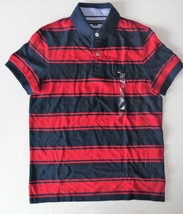 Tommy Hilfiger Mens Polo Striped Short Sleeve Shirt Red Blue Size XSmall... - £22.04 GBP