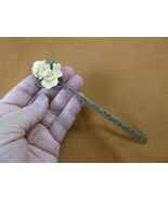 (cxs60-1) 3-D Cherub with curly wings CAMEO brass hair stick pin accessory - $25.89