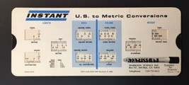 Vtg Instant U.S. To Metric Conversions Length Area Volume Weight 1971 Slide Rule - £8.65 GBP