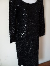 Lee Jordan NY Vintage ILGWU Black Sequined Women&#39;s dress  Sz 8 Comes wit... - $49.49