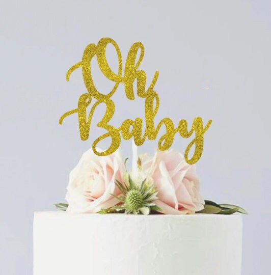 OH BABY Cake Topper | Personalized Topper | Custom Cake Topper - $6.00