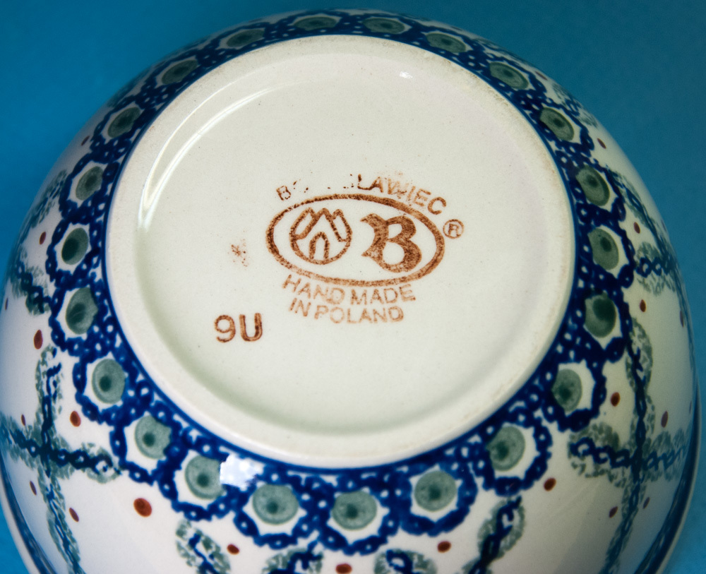 Boleslawiec Poland 6.25" Pottery Bowl Handmade Medium Size Item image 3