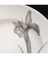 222 Fifth Botanica Iris 8.5 inch Salad Plate Gray and White Ceramic - £7.90 GBP