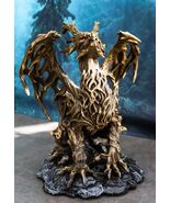 Forest Tree Ent Greenman Dendritic Dragon with Red Blood Moon Eyes Figurine - $69.01 CAD