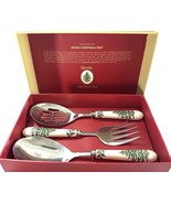 Spode Christmas Tree Collection 3 Piece Cutlery Set Stainless Steel &amp; Po... - $54.81 CAD