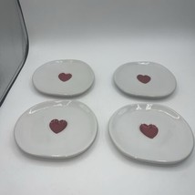 Williams Sonoma Heart Appetizer Dessert Plates Ceramic 6.5&quot; Set of 4 - £31.82 GBP