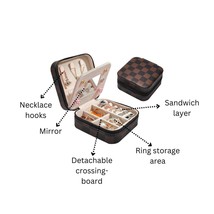 Travel Jewelry Case with Mirror, Personalized Jewelry Organizer - rings earrings - £14.81 GBP