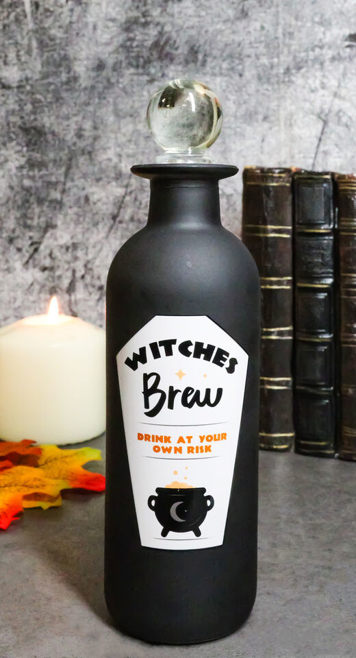 Witches Brew Witchcraft Apothecary Wicca Decorative Frosted Glass Potion... - $16.99