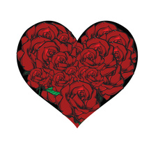 Heart RED Roses Download Vector Cut File, bmp,png, jpg Cricut, Valentines day  - £0.78 GBP