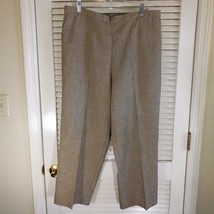 Alfred Dunner Pants Women 18 Tan Elastic Waist Straight Pull-On Pockets ... - $18.95