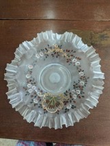 Harrach Victorian Brides Bowl Ruffled Hand Painted 10&quot; - £155.36 GBP