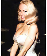 Platinum blonde JOI LANSING 1950’s gown cleavage color 8x10 portrait - $152.12 MXN