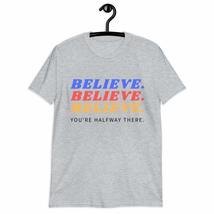 PersonalizedBee Believe You&#39;re Halfway There T-Shirt Life Inspirational ... - £15.40 GBP+