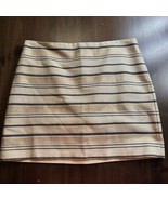 J CREW FACTORY Size 4 Shiny Striped Mini Skirt  Lined 43856 Gold blue EUC - $23.98 CAD