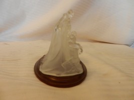 Frosted Acrylic Nativity Figurine, Jesus, Mary Joseph  Wise Men on Wood Base #20 - £39.09 GBP