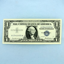 1957 $1 Blue Seal Silver Certificate Federal Reserve Note Bill Crisp Unc... - $439.07 MXN