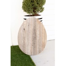 18&quot; Rustic Farmhouse Gray Wooden Large Egg - £50.56 GBP