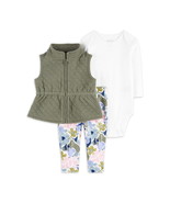 Carter&#39;s Child of Mine Baby Girl Vest Outfit Set, 3-Piece, Size 24 Months - £17.85 GBP