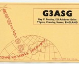 QSL Card G3ASG Tilgate Crawley Sussex England 1958 - $9.90
