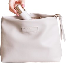 Large Capacity Travel Makeup Bag for Women Girls Soft PU Leather Cosmetic Bag fo - £40.45 GBP