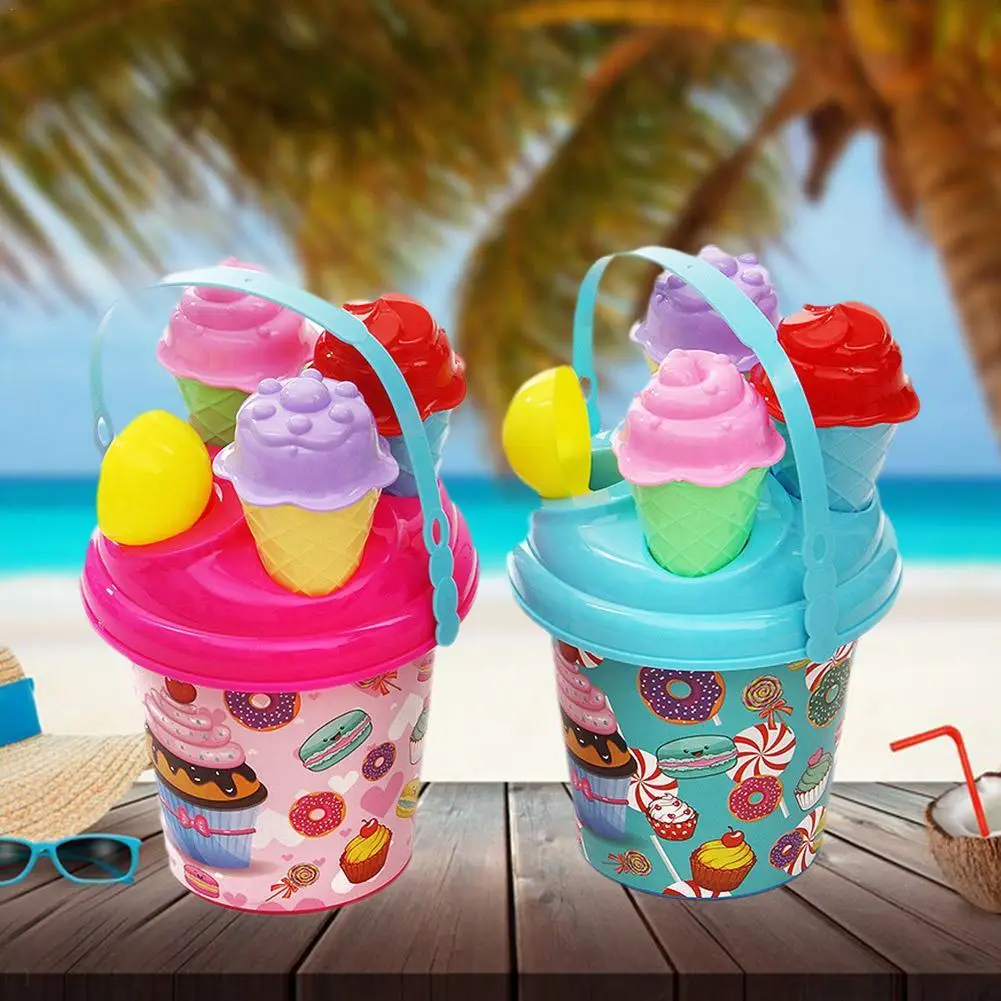 8Pcs/Set Children Outdoor Beach Ice Cream Bucket Model Play Sand Sandpit... - $21.46