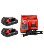 Milwaukee 48-59-1812 12V/18V Battery Charger and (2) 48-11-1820 18V 2.0A... - $110.00