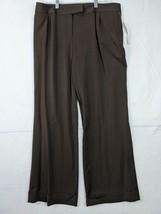 Apt 9 Stretch Maxwell Dress Pants Womens Sz 14 Polyester Blend Brown - $13.45