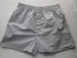 14th &amp; UNION Stripes Cotton Woven Boxer Men’ Shorts Pajamas White Blue M (32-34) - £4.95 GBP