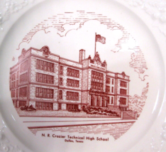 VTG 70&#39;s Worldwide Art Studios N.R Crozier Tech High School Dallas, TX 10&quot; Plate - £22.31 GBP