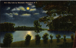 City Lake by Moonlight High Point North Carolina  Vintage Postcard (B5) - £5.80 GBP
