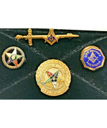Vtg Masonic Order of the Eastern Star Pin 50 Year Life Member Pin Lot of 4 - £32.01 GBP