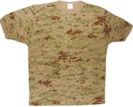 Men Digital Camouflage T Shirt Tactical Desert Green &amp; Tan Sz S,M,L,XL New - £13.02 GBP