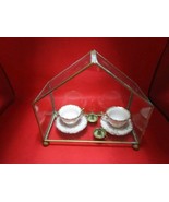 Greenhouse Glass Box And Miniature Cups Saucers - €29,47 EUR