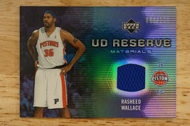2006-07 UD Reserve Materials RM-RW Rasheed Wallace Jersey Relic 44/100 Pistons - £7.88 GBP