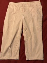 Womens ana Pink Chino Crop Stretch Straight Leg Slash Pocket Pants Size 12 - $20.95