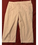Womens ana Pink Chino Crop Stretch Straight Leg Slash Pocket Pants Size 12 - $20.95